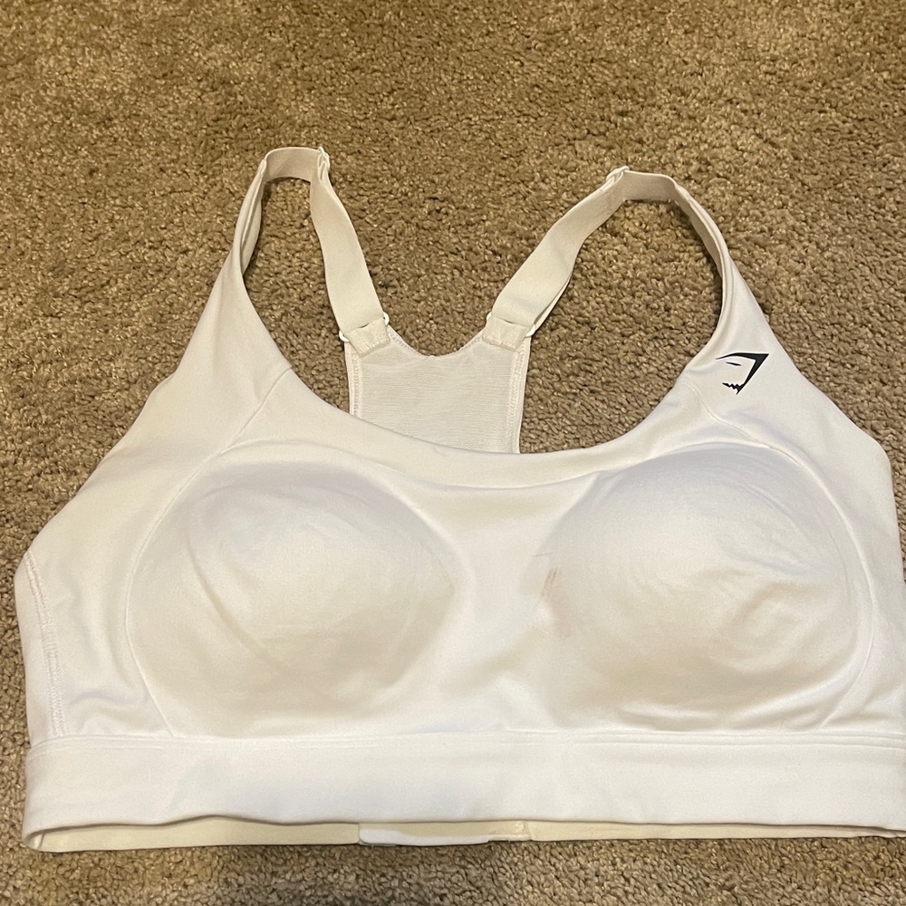 Gym shark White Sports Bra with Logo